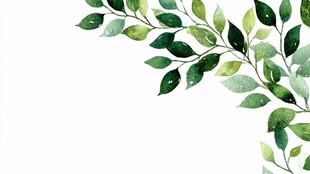 水彩绿叶装饰图案