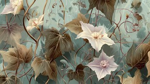 复古风藤蔓花卉图案背景