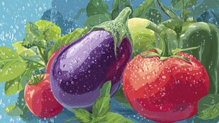 新鲜水润的多彩蔬菜组合