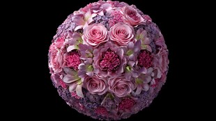 梦幻粉色球形花卉组合