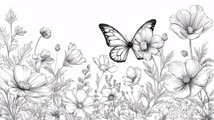 蝴蝶飞舞于繁花之间