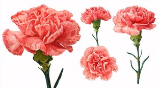 粉色康乃馨花卉特写展示