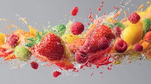 缤纷水果飞溅瞬间