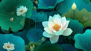 夏日荷花盛景 清新唯美