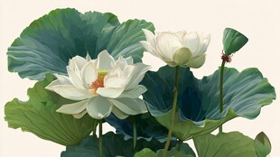 白荷绽放绿意间