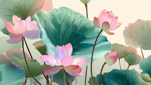 夏日荷花绽放美景