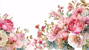 浪漫花卉边框图案设计