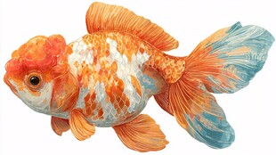 橙色花纹金鱼艺术形象
