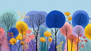 多彩梦幻森林花卉景观