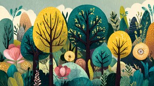 梦幻森林插画景观