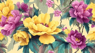 绚丽多彩花卉图案背景