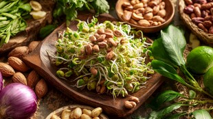 新鲜芽苗菜与多样食材组合