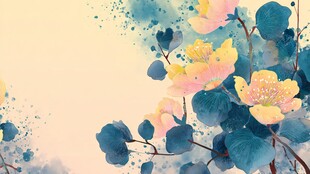 水墨花卉背景图