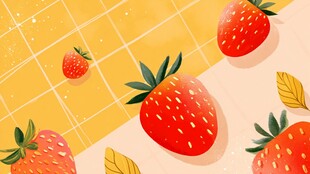 草莓插画 甜蜜清新水果风
