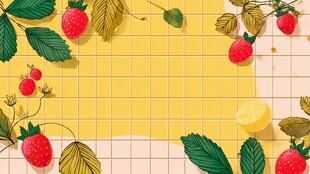 草莓柠檬清新背景图