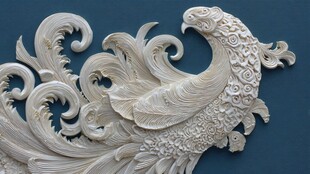 精美凤形雕刻艺术品