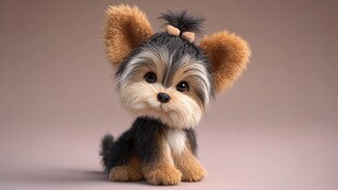 可爱约克夏小狗萌态十足