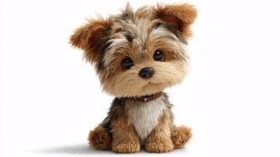 可爱约克夏小狗萌态十足