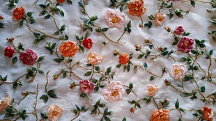 精美刺绣花卉图案布料