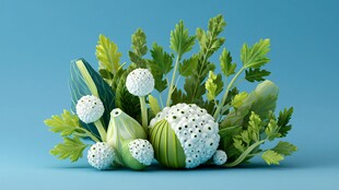 清新蔬菜组合创意3D造型