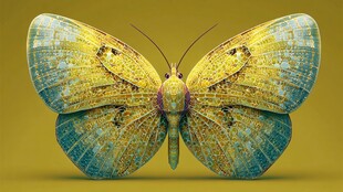 梦幻彩翼蝴蝶特写