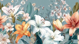 缤纷花卉装饰背景图