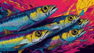 色彩斑斓的群鱼游动画面