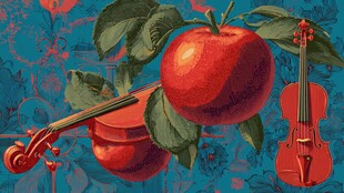 苹果与小提琴的艺术碰撞