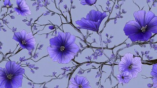 紫色花卉图案背景纹理