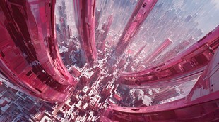 未来感赛博朋克城市景观