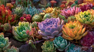 多彩多肉植物的视觉盛宴