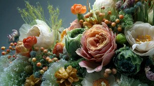 缤纷多彩的花卉艺术组合