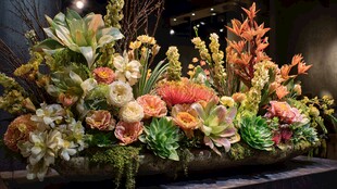 绚丽多彩多肉花卉组合