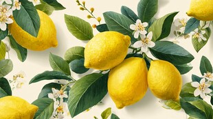 柠檬花卉图案 清新自然风