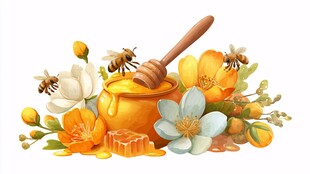 蜂蜜与蜜蜂的花卉世界
