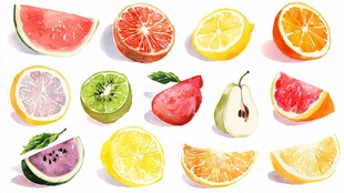 多彩切片水果大集合