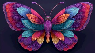 绚丽多彩立体蝴蝶艺术造型