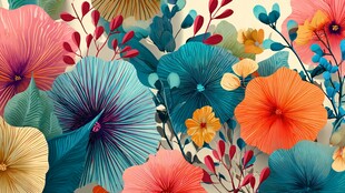 缤纷花卉图案 绽放自然之美
