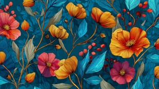 绚丽花卉图案背景
