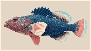 色彩斑斓的海洋鱼类插画