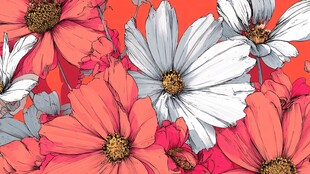 缤纷花卉图案 色彩绚丽