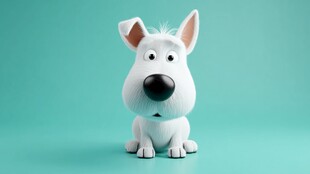 可爱白色卡通小狗