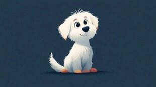 可爱小白狗 萌态十足