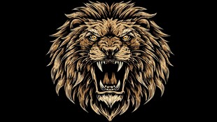 怒吼雄狮图案设计