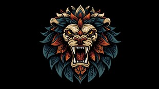 怒狮图腾 野性与艺术融合