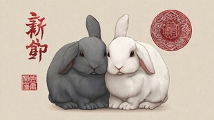 双兔贺新岁