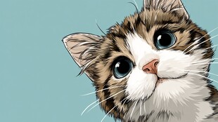 可爱猫咪抬头萌趣瞬间