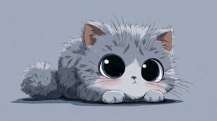 趴卧的萌系大眼睛小猫咪