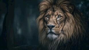 黑暗中的威严雄狮