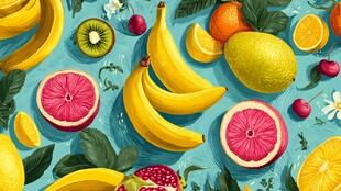 多彩缤纷的水果插画世界